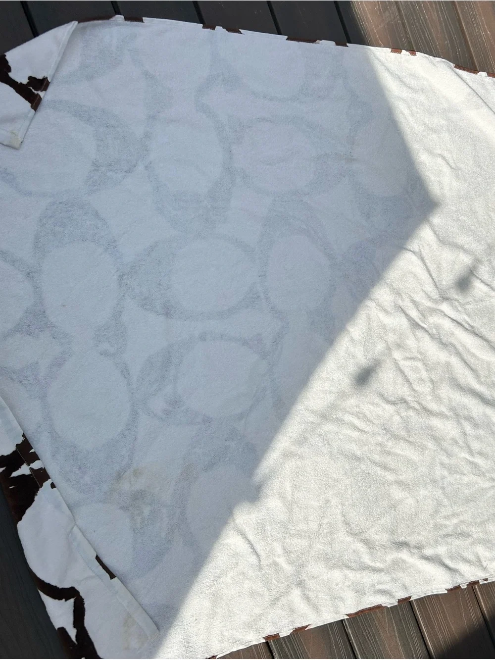 Coach Signature  C Print Beach Towel- Vintage- in White, Brown & Red